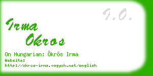 irma okros business card